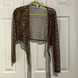 Leopard Print Sheer Cardigan